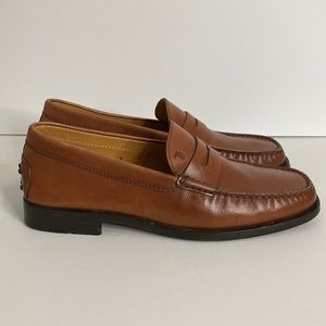 Tods Brown Leather Penny Loafers Size 7 US 8.5 Driving Shoes Gommino Style